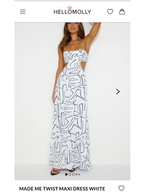 Hello Molly Dresses & Skirts - Hello Molly Made Me Twist Maxi Dress White Abstract Side Cutout Size S US 4